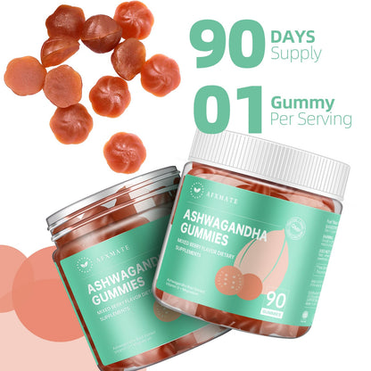 AFXMATE Ashwagandha Gummies for Women Sugar Free, Men's Ashwagandha Supplement Gummy with Vitamin D Magnesium Vegan (90 Counts) AFXMATEBuy Supplements Australia