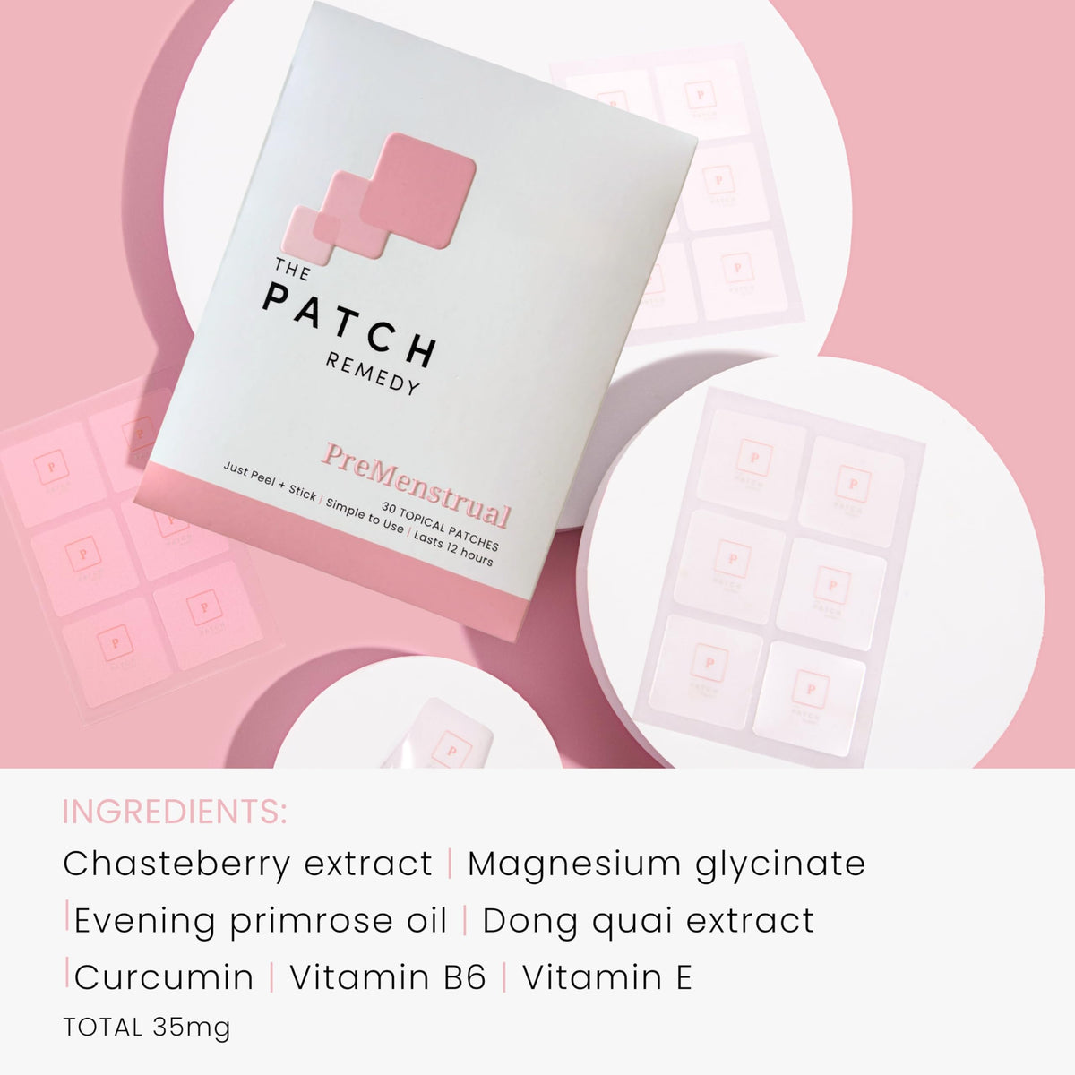 The Patch Remedy Pre Menstrual Patch | Chasteberry, Magnesium, Evening Primrose, Dong Quai, B6 & Vitamin E | 30 Patches The Patch RemedyBuy Supplements Australia