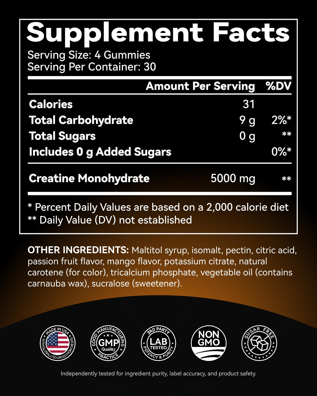 Inner Brightness Creatine Monohydrate Gummies for Men & Women 5000 mg, 3rd Party Tested, Creatine Chews for Muscle Growth, Strength & Energy Support, Sugar Free, Vegan, 120 Count, Mango Passionfruit Inner BrightnessBuy Supplements Australia
