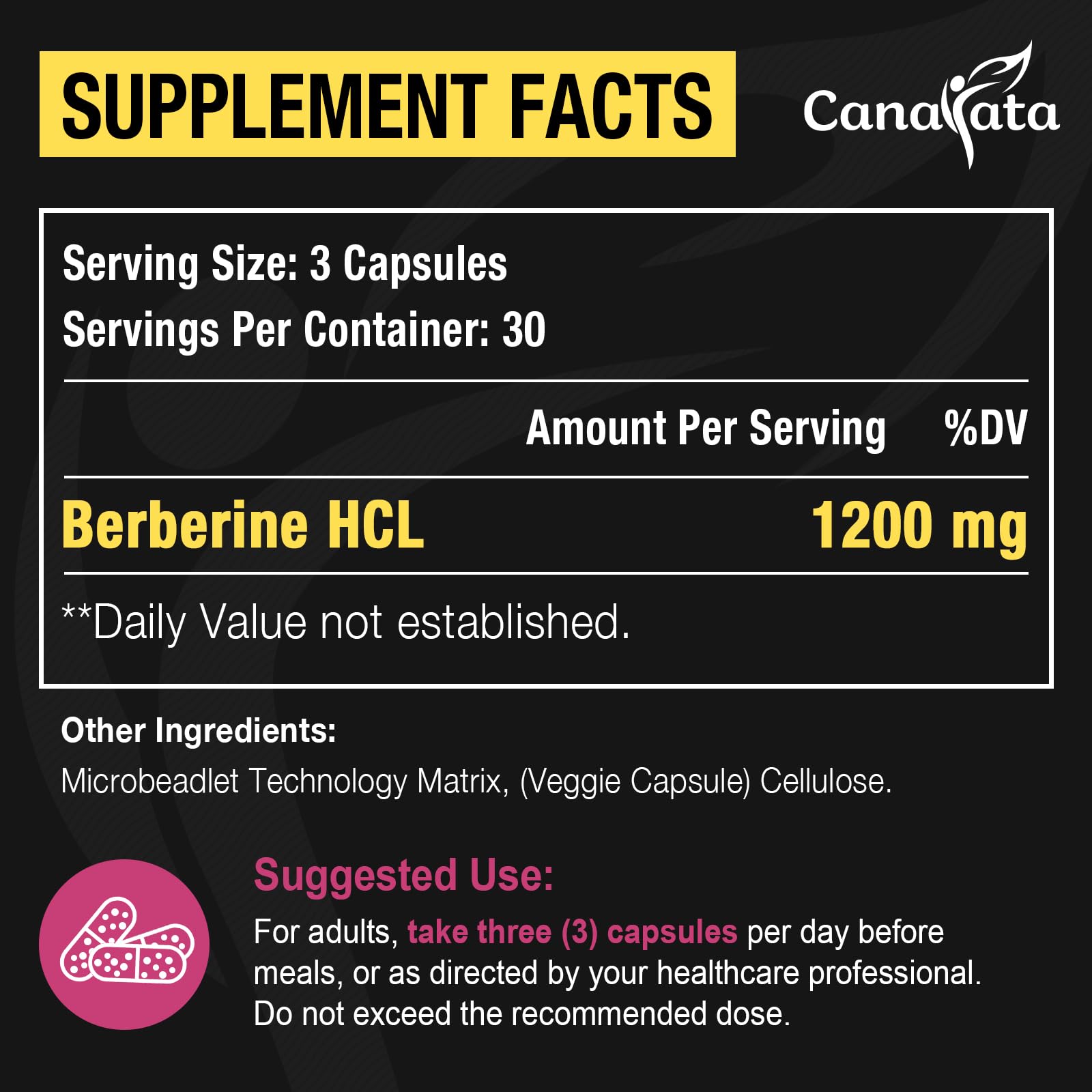 Berberine Supplement 1200mg Berberine HCL - High Bioavailability Microbeadlet CanarataBuy Supplements Australia