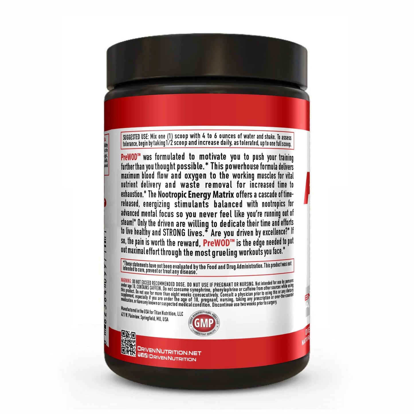 Driven PREWOD Energy Matrix, 50 Servings - Pre-Workout Supplement with Caffeine & Beta-Alanine - Energy, Focus, Strength, & Endurance for High-Intensity Training & Weight Lifting - Cherry Lime