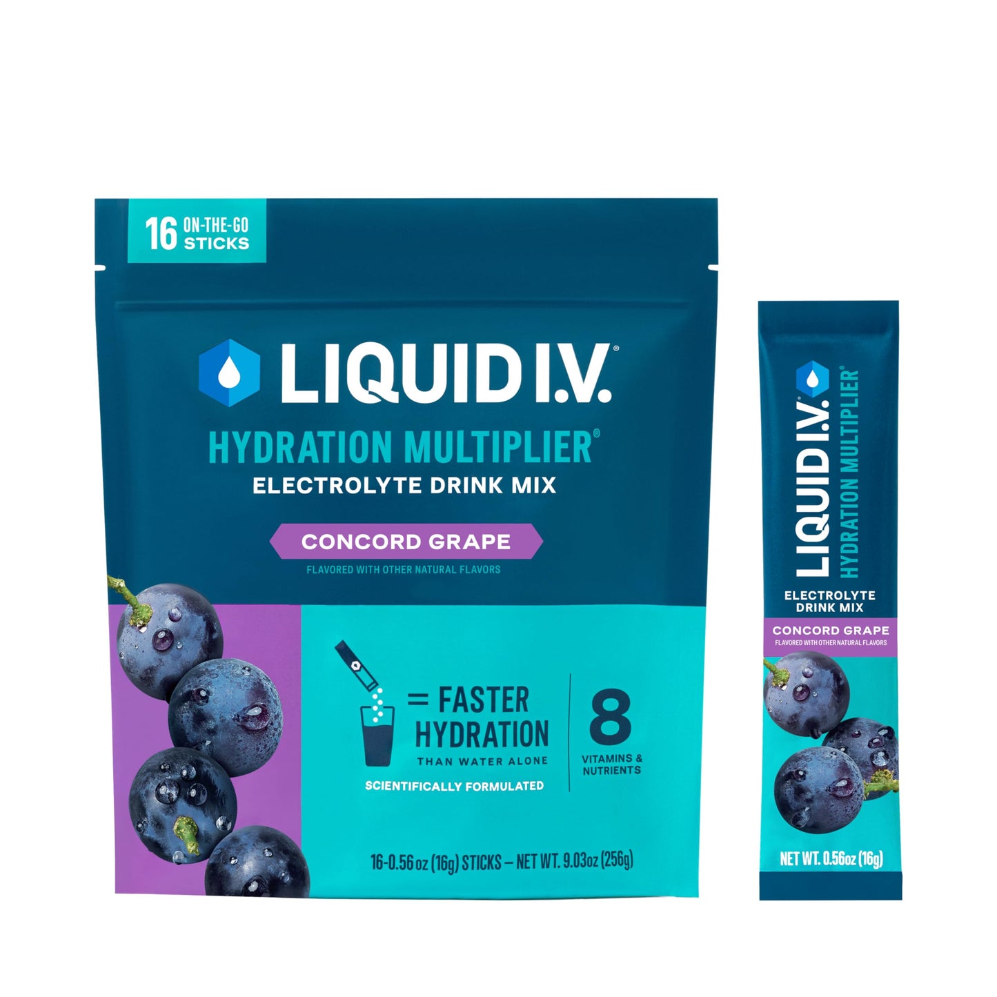 Liquid I.V.® Hydration Multiplier - Concord Grape | Electrolyte Powder Drink Mix | 1 Pack (16 Servings) Liquid I.V.Buy Supplements Australia