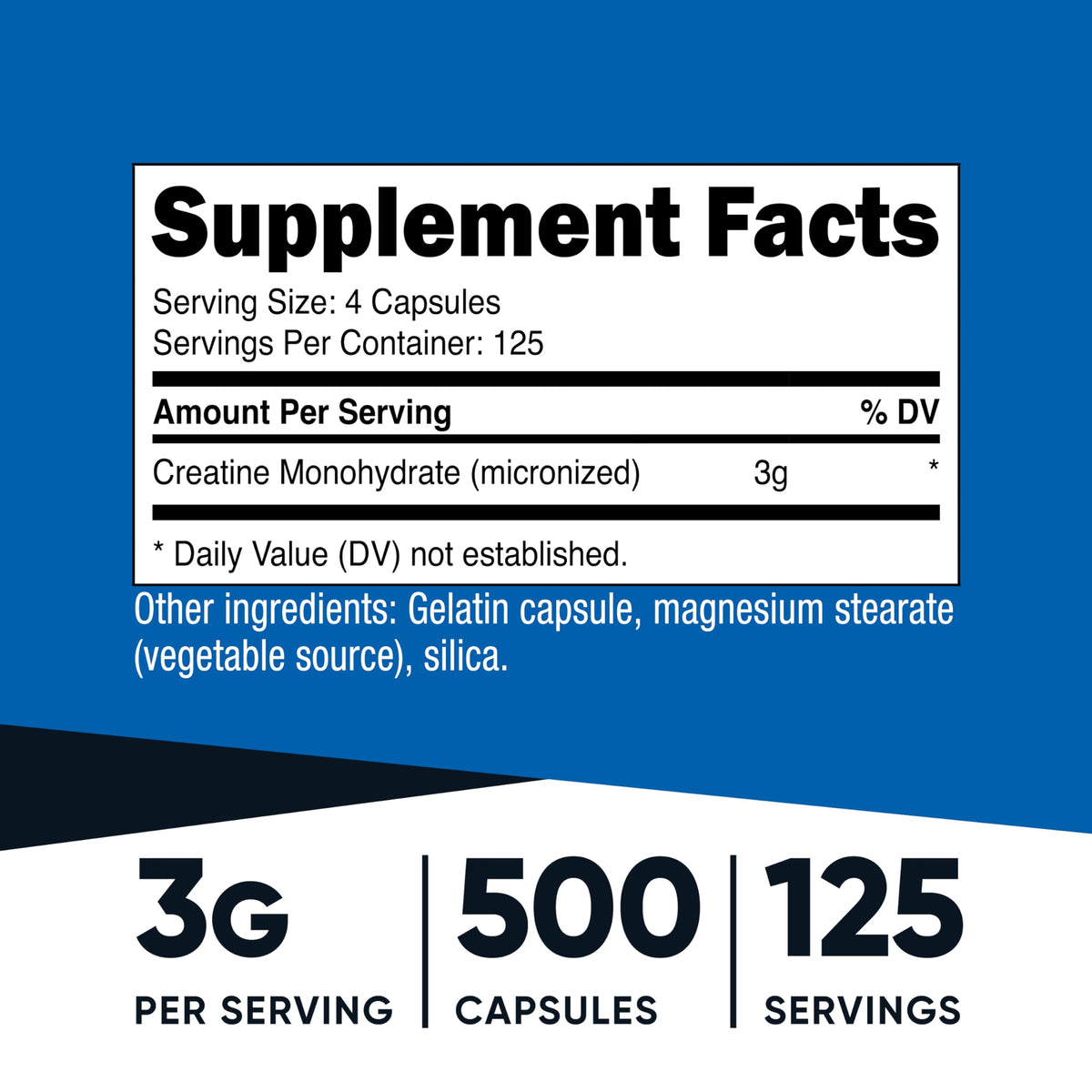 Nutricost Micronized Creatine Monohydrate 3,000mg 500 Capsules, 125 Servings, 750mg of Creatine Monohydrate Per Capsule NutricostBuy Supplements Australia