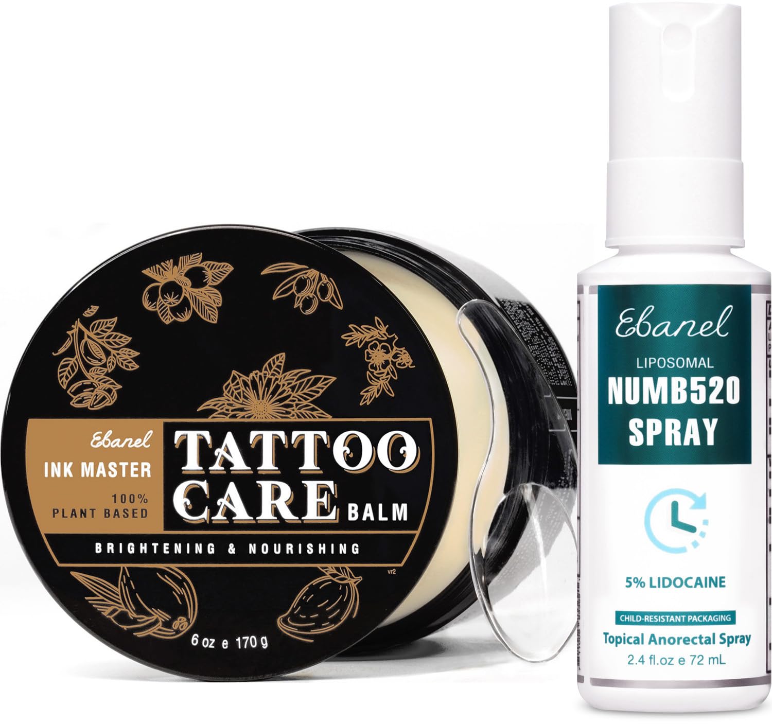 Ebanel Bundle of 5% Lidocaine Numbing Spray and Tattoo Aftercare Healing Balm Ebanel buy supplements Au