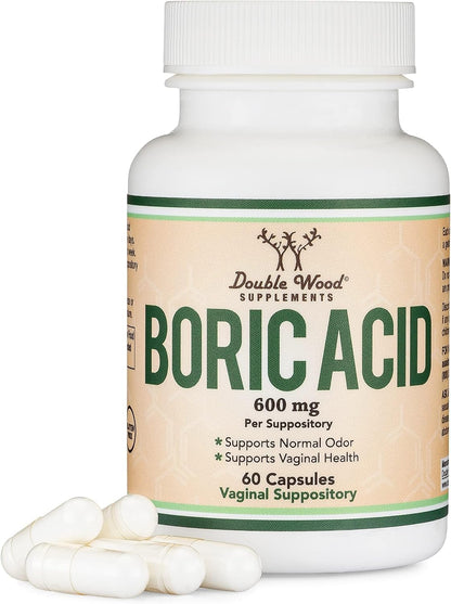 Boric Acid Suppositories 60 Count, Supports Women Health (Easy Dissolve, Third Party Tested) by Double Wood Double Wood SupplementsBuy Supplements Australia