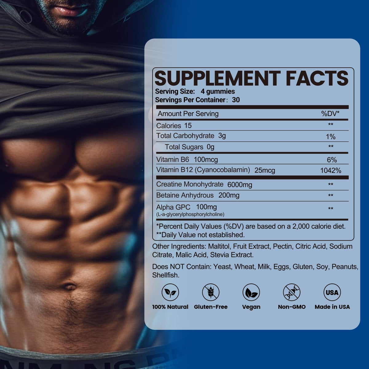 inGreens Creatine Monohydrate Gummies 6g for Men & Women 120 Count inGreensBuy Supplements Australia