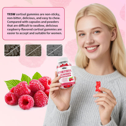 YXSW Cortisol Supplements Gummies for Women Sugar-Free Cortisol Gummies with Magnesium Glycinate Ashwagandha Rhodiola Rose for Relaxation, Focus, Zzz Support, Raspberry Flavor, 60 Count YXSWBuy Supplements Australia