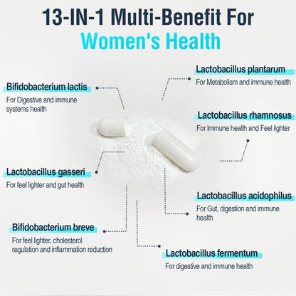Menopause Supplements for Women, 120 Billion CFU Probiotic, 13-in-1 Herbs Probiotics Complex, for Menopause Relief, Hormone Balance, Hot Flashes, Night Sweats, Mood Swings, Gut & Immunity - 60 Capsule DmeisyBuy Supplements Australia
