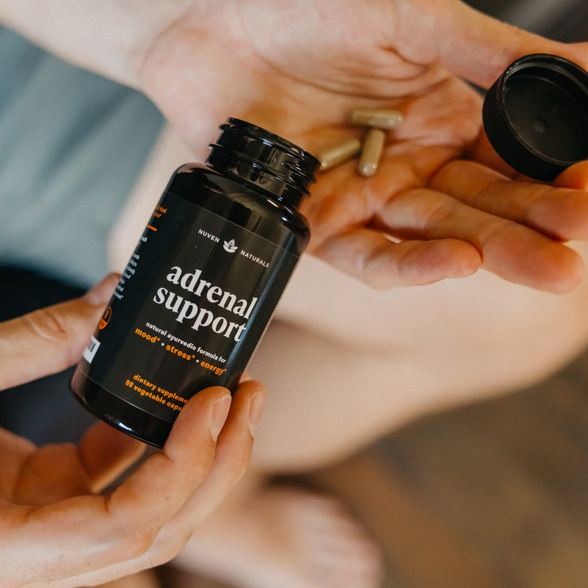 Nuven Naturals Adrenal Support - Cortisol Manager & Adrenal Support Supplements with Ashwagandha Extract, Rhodiola Rosea, Holy Basil to Help Stress, Fatigue & Energy | Adaptogens | 90 Capsules Nuven NaturalsBuy Supplements Australia