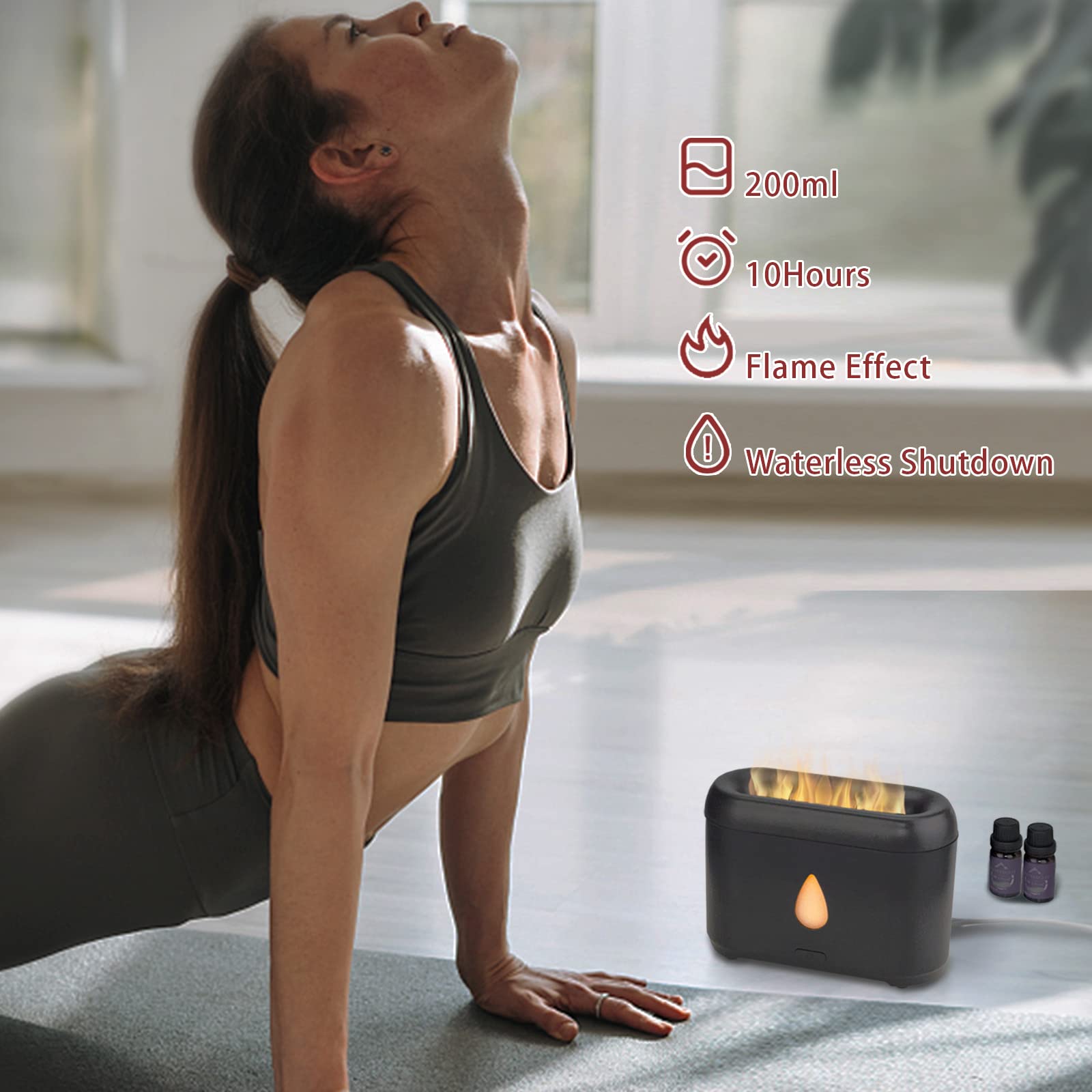 Flame Diffuser for Essential Oils (Black) PhimuezlBuy Supplements Australia