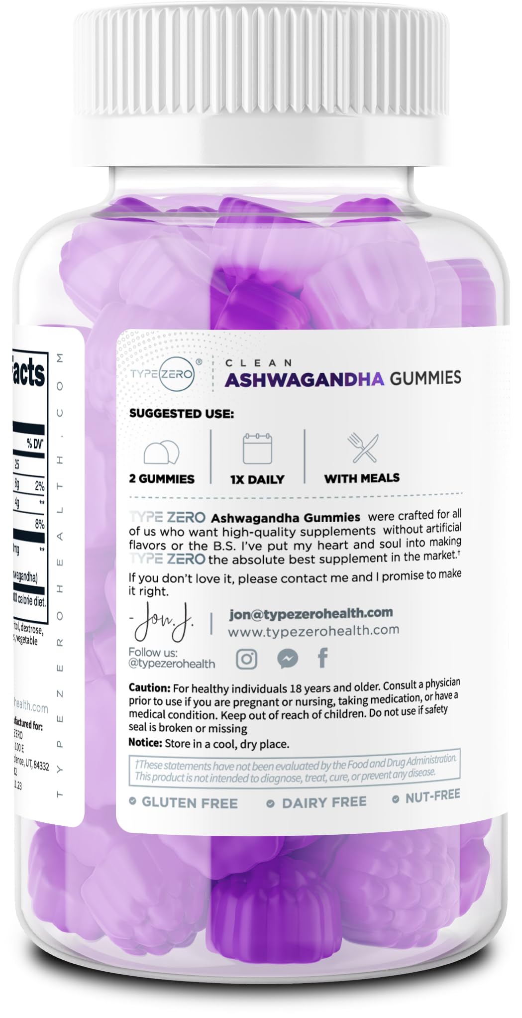 Type Zero Ashwagandha Gummies 1,200mg, 60 Gummies - Ashwagandha Herbal Extract Supplement - 30 Servings, Gluten Free, Non-GMO Type ZeroBuy Supplements Australia
