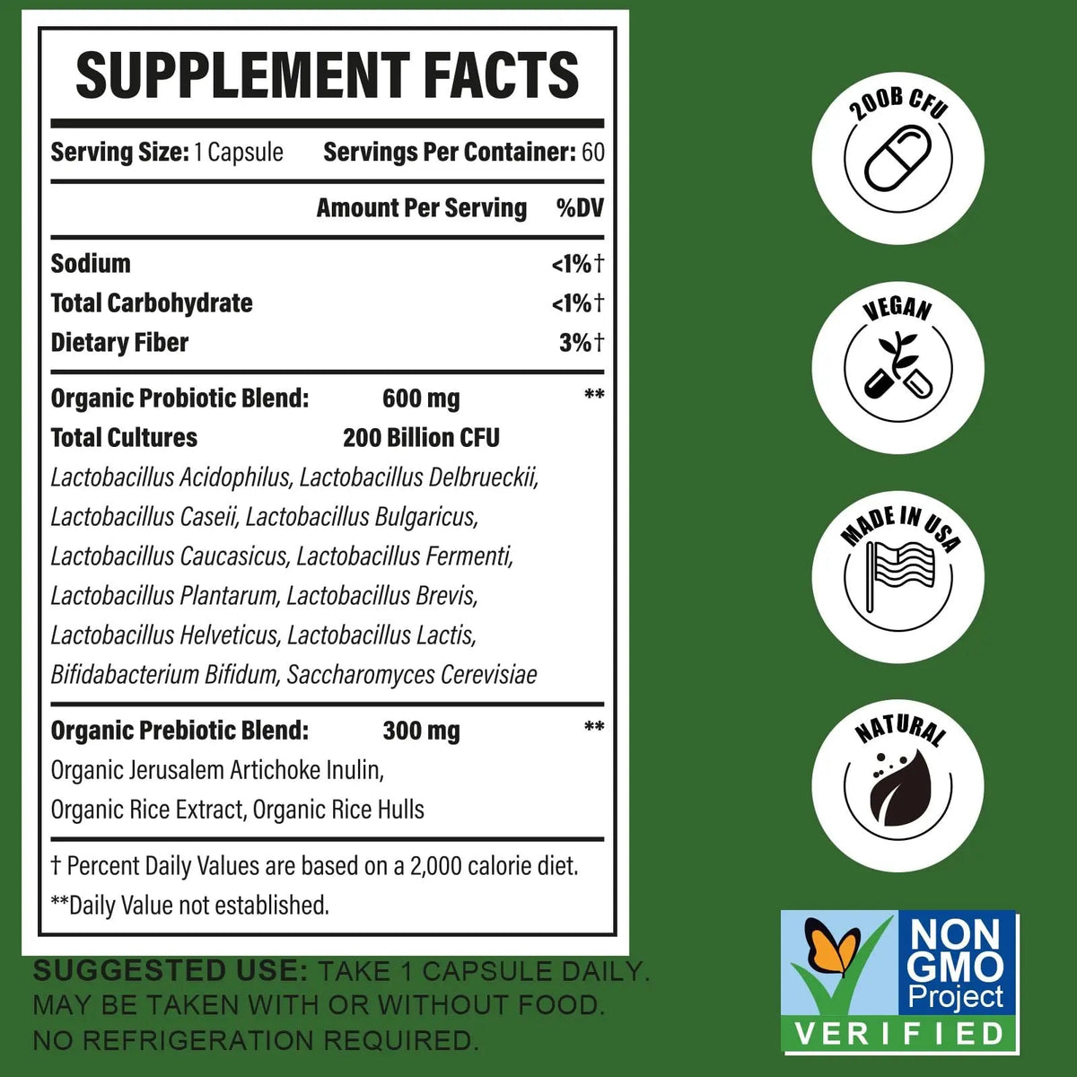 Probiotics for Women & Men, 200 Billion CFU 12 Strains with 3 Organic Prebiotics and Probiotics for Digestive Health Gut, Immune, Bloating & Gas, Energy, Overall Health, Shelf Stable - 2 Month Supply CfufulBuy Supplements Australia