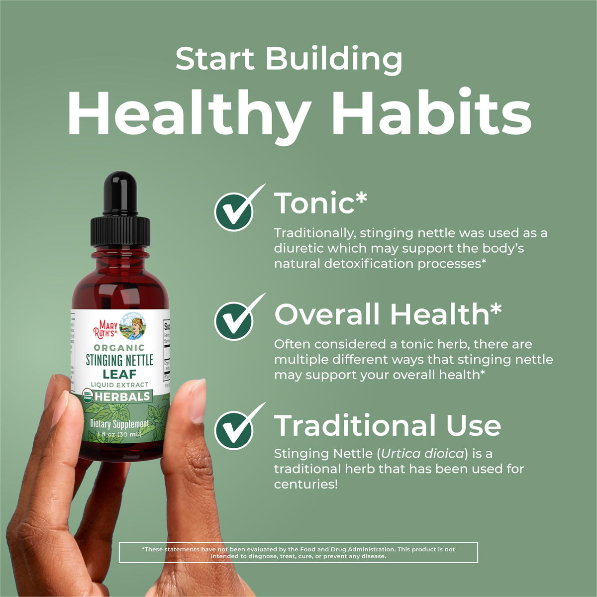 MaryRuth Organics Stinging Nettle Leaf Extract | Detox Supplement Herbal Drops | USDA Organic | Vegan | Non-GMO | Gluten Free | 1 Fluid Oz MARYRUTH'SBuy Supplements Australia
