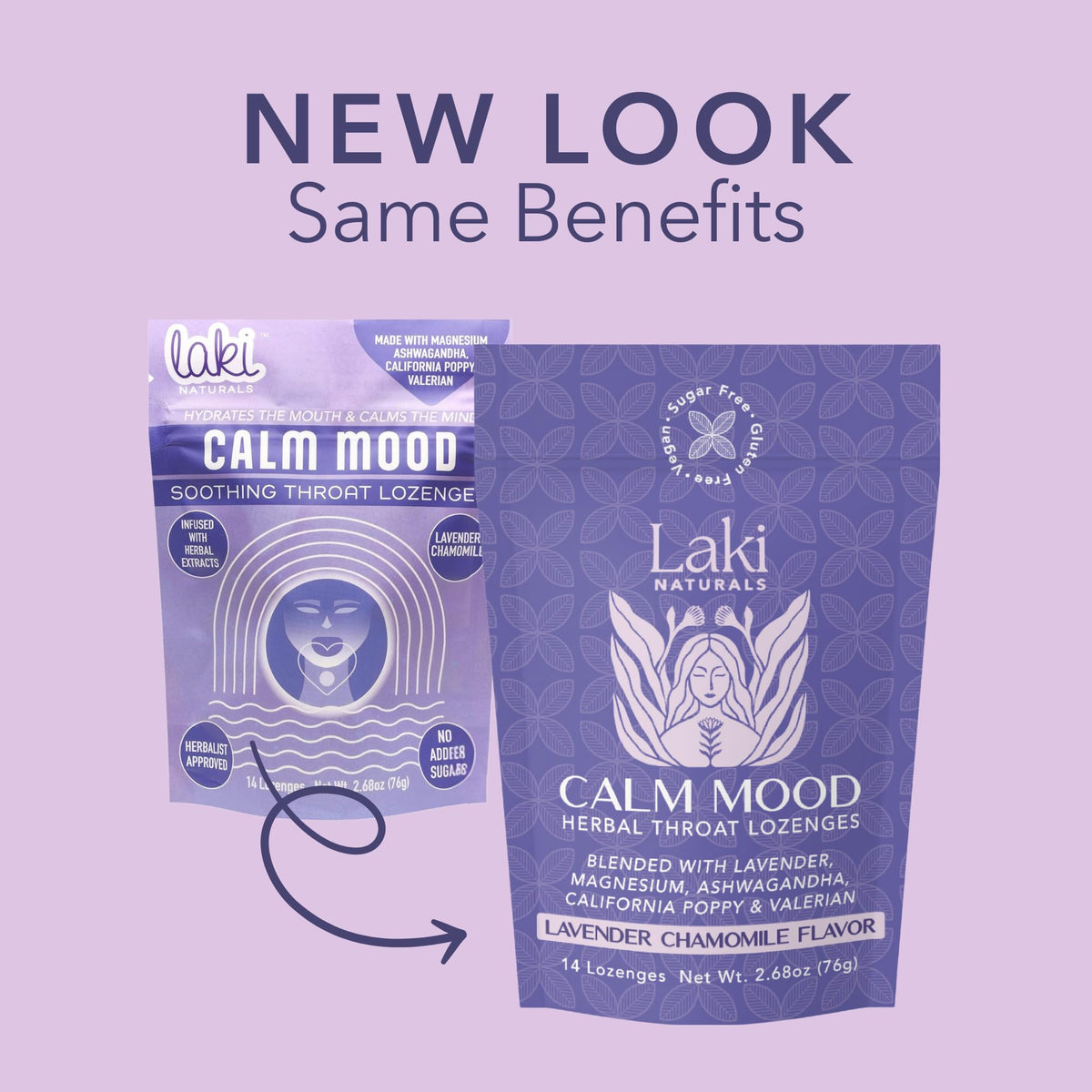 Laki Naturals Lavender Chamomile Calm Mood Functional Herbal Lozenges (14ct) Throat & Calming Hard Candies with Magnesium, Ashwagandha, California Poppy & Valerian. Vegan, Sugar Free, Gluten Free Laki Naturals buy supplements Au