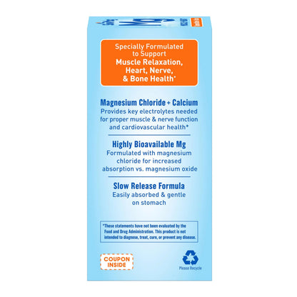 SlowMag Muscle & Heart Magnesium Chloride Supplement with Calcium, 120 Count, Supports Muscle Relaxation, Heart, Nerve & Bone Health, High Absorption Slow-MagBuy Supplements Australia