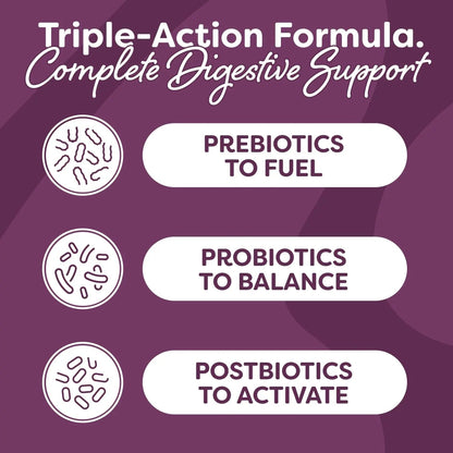 Probulin Total Care Immune = Prebiotics + Probiotics + Postbiotics + Elderberry to Support Immune & Gut Health - 20 Billion CFU - 10 Probiotic Strains, 30 Vegan Capsules ProbulinBuy Supplements Australia
