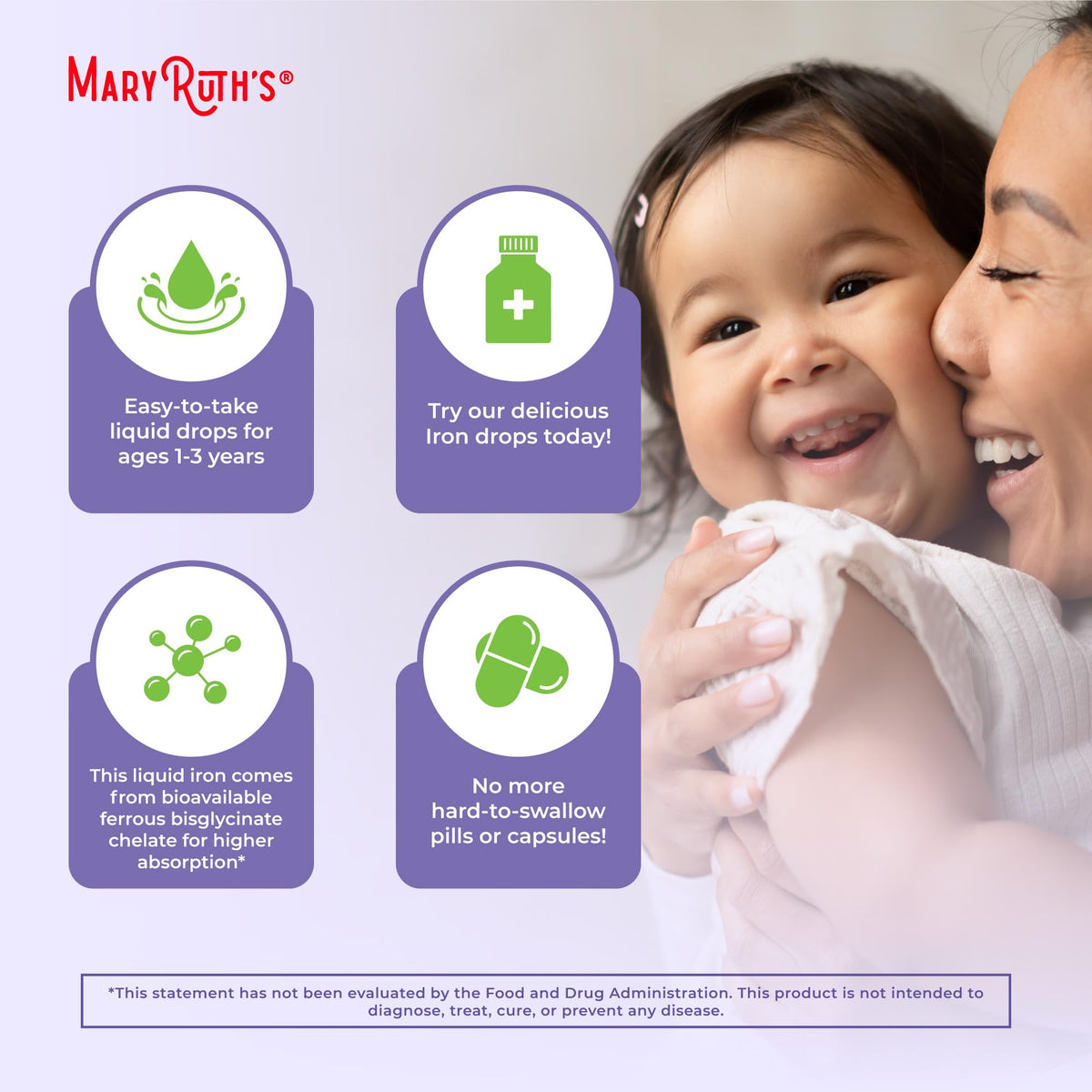 MaryRuth's Iron Supplement for Toddlers | Liquid Iron Supplement for Children Ages 1-3 | Iron Supplement for Iron Deficiency | Ferrochel | Sugar Free | Vegan | Non-GMO | Gluten Free | 2 Fl Oz MARYRUTH'SBuy Supplements Australia