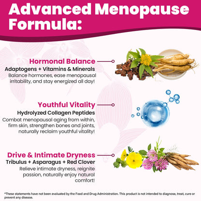 Menopause Supplements for Women, 10-in-1 Hormone Balance for Women, with Red Clover, Korean Ginseng, Shatavari - Menopause & Libisoothe Powder for Desire, Hot Flashes, Night Sweats & Mood - 5.3 Oz XandoriBuy Supplements Australia