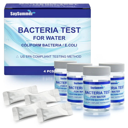 Drinking Water Bacteria Test Kit: 4 Tests Detecting Coliform E coli Bacteria - at Home Well Water Testing Kits for Drinking Water Pool Hot Tub Aquarium and More SaySummerBuy Supplements Australia
