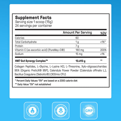 Happy Mammoth Complete Gut Repair Probiotic, Prebiotic, Fiber & Collagen Supplement for Gut Health, Digestion, Healthy Gut Microbiome, Reduces Constipation & Bloating 24 Servings, Vanilla Flavor Happy Mammoth buy supplements Au