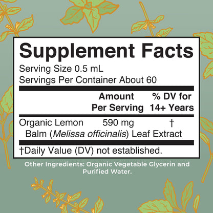 MaryRuth Organics Lemon Balm Leaf Liquid Extract | Mood Support | Relaxation | Calming | Nervine Herbal | Lemon Balm Tincture | USDA Organic | Vegan | Non-GMO | Gluten Free | 1 Fl Oz MARYRUTH'SBuy Supplements Australia