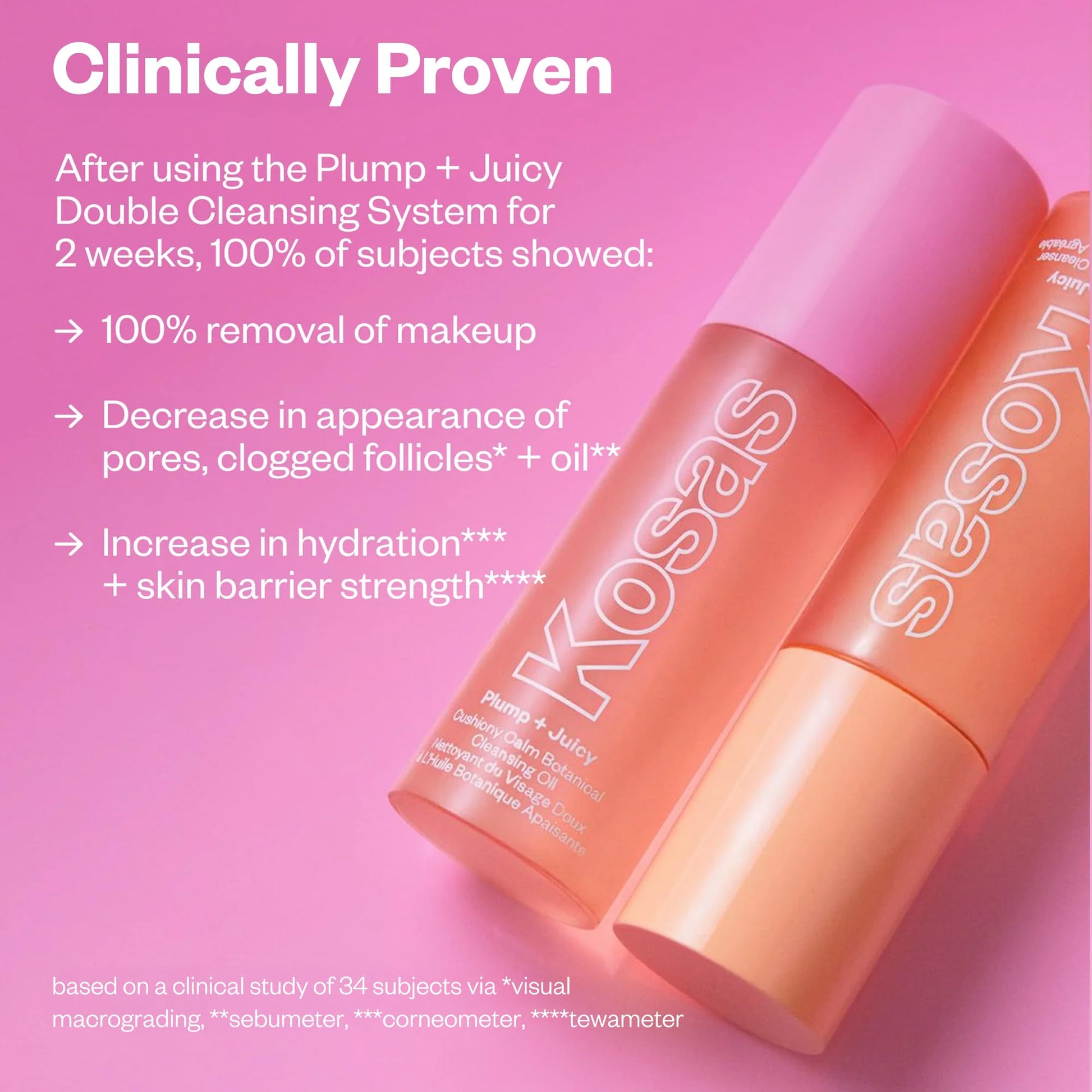 Kosas Plump + Juicy Cushiony Calm Botanical Cleansing Oil – Hydrating Makeup Remover for Sensitive Skin, Non-Greasy Oil Cleanser with Ceramides & Squalane for Soft, Soothed Skin KosasBuy Supplements Australia