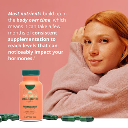 PMS & Period Relief - Menstrual Cramp Relief: No More Period Cramps, Mood Swings, or Bloating. PMS Supplement for Happy Hormones and Period Relief. (40 Count) SemaineBuy Supplements Australia