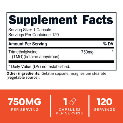 Type Zero Clean TMG Trimethylglycine Capsules (120 Servings) - Non GMO, Gluten Free Type ZeroBuy Supplements Australia