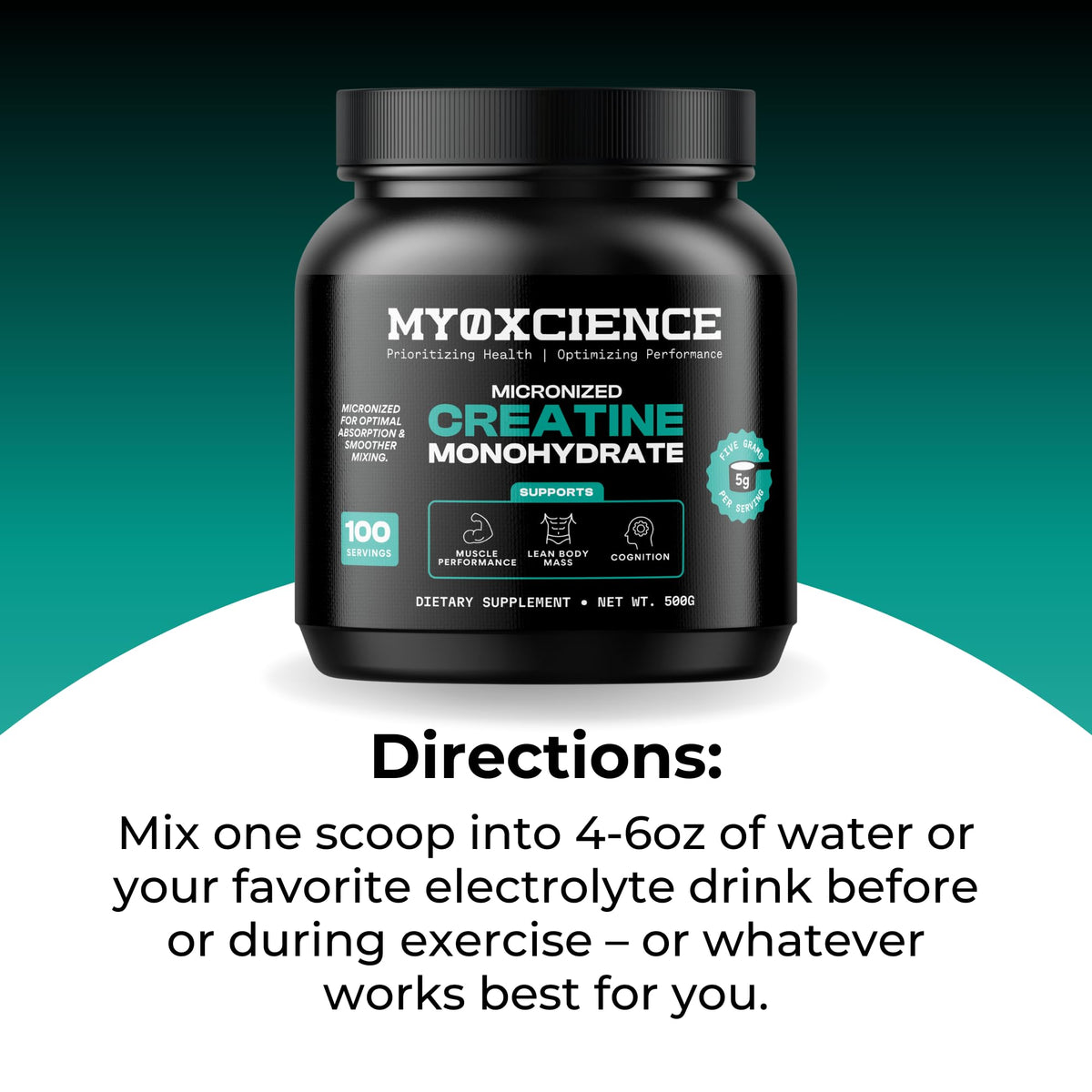 MYOXCIENCE Micronized Creatine | Supports Muscle Performance, Lean Body Mass, & Cognition | 100 Servings MYOXCIENCEBuy Supplements Australia