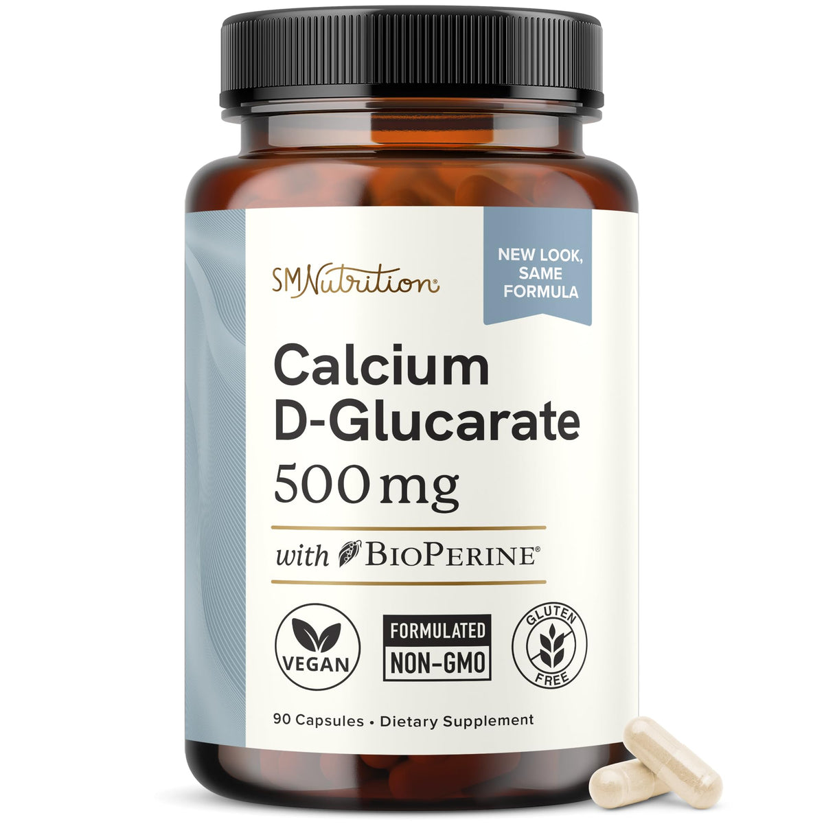 Calcium D-Glucarate | 500MG | CDG for Liver Detox and Cleanse, Hormone Balance, and Menopause Support | Calcium Supplement | Vegan, Non-GMO, Third-Party Tested | 90 Capsules (3-Month Supply) SMNutritionBuy Supplements Australia