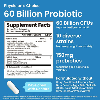 LOUDSAY Probiotics 60 Billion CFU - 10 Strains - Immune, Digestive & Gut Health - Supports Occasional Constipation, Diarrhea, Gas & Bloating - for Women & Men - 60 ct LOUDSAYBuy Supplements Australia