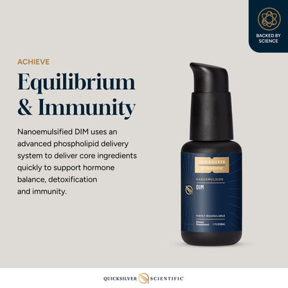 Quicksilver Scientific Nanoemulsified DIM - Liposomal DIM Supplement to Support Healthy Hormone Balance for Women & Men - Soy-Free Detox & Immune Support (1.7oz / 50ml) Quicksilver ScientificBuy Supplements Australia