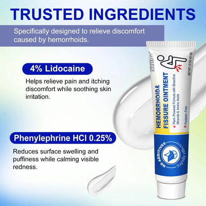 ETIFIKON Hemorrhoid & Fissure Ointment with 4% Lidocaine & Phenylephrine HCI – 42.5g Comforting Care Cream for Internal & External Areas – Helps Soothe Irritation & Support Daily Comfort (1 Pack) ETIFIKONBuy Supplements Australia