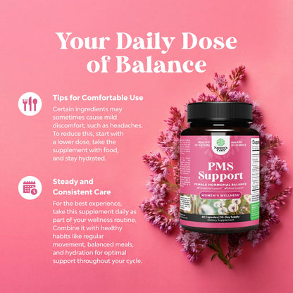 PMS Support Supplement for Women – Hormone Balance for Women & Menstrual Discomfort with DIM, Chasteberry, Black Cohosh & Ashwagandha - for Period Cramps Ease, Menopause Bloating, Mood Swing – 60 Ct Natures CraftBuy Supplements Australia