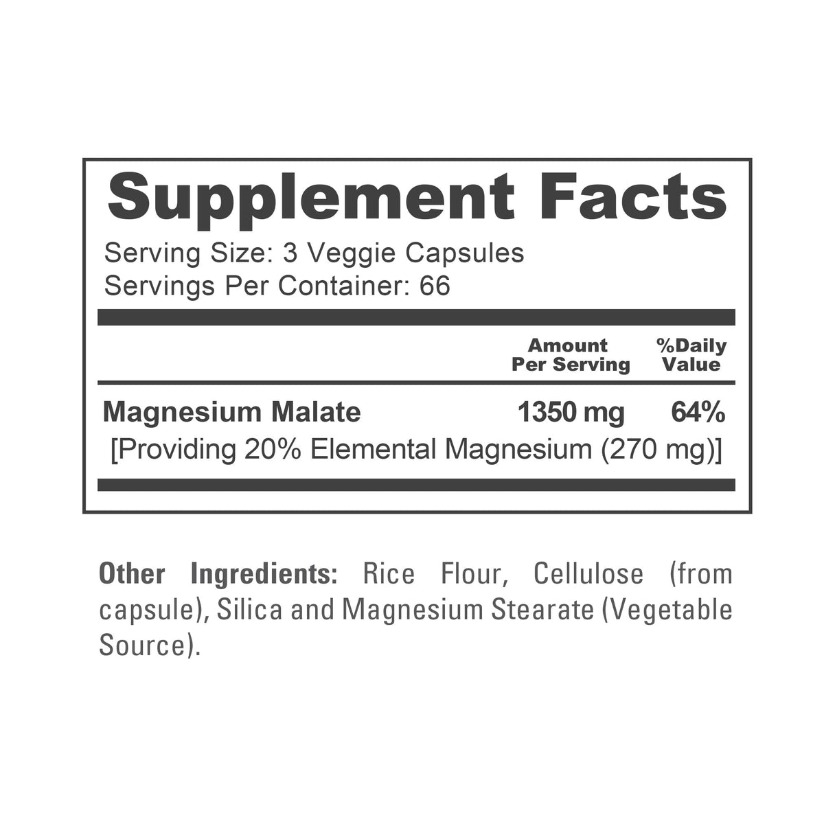 NusaPure Magnesium Malate 1350mg 200 Veggie Capsules (Vegan, Non-GMO, Vegan) NusaPureBuy Supplements Australia