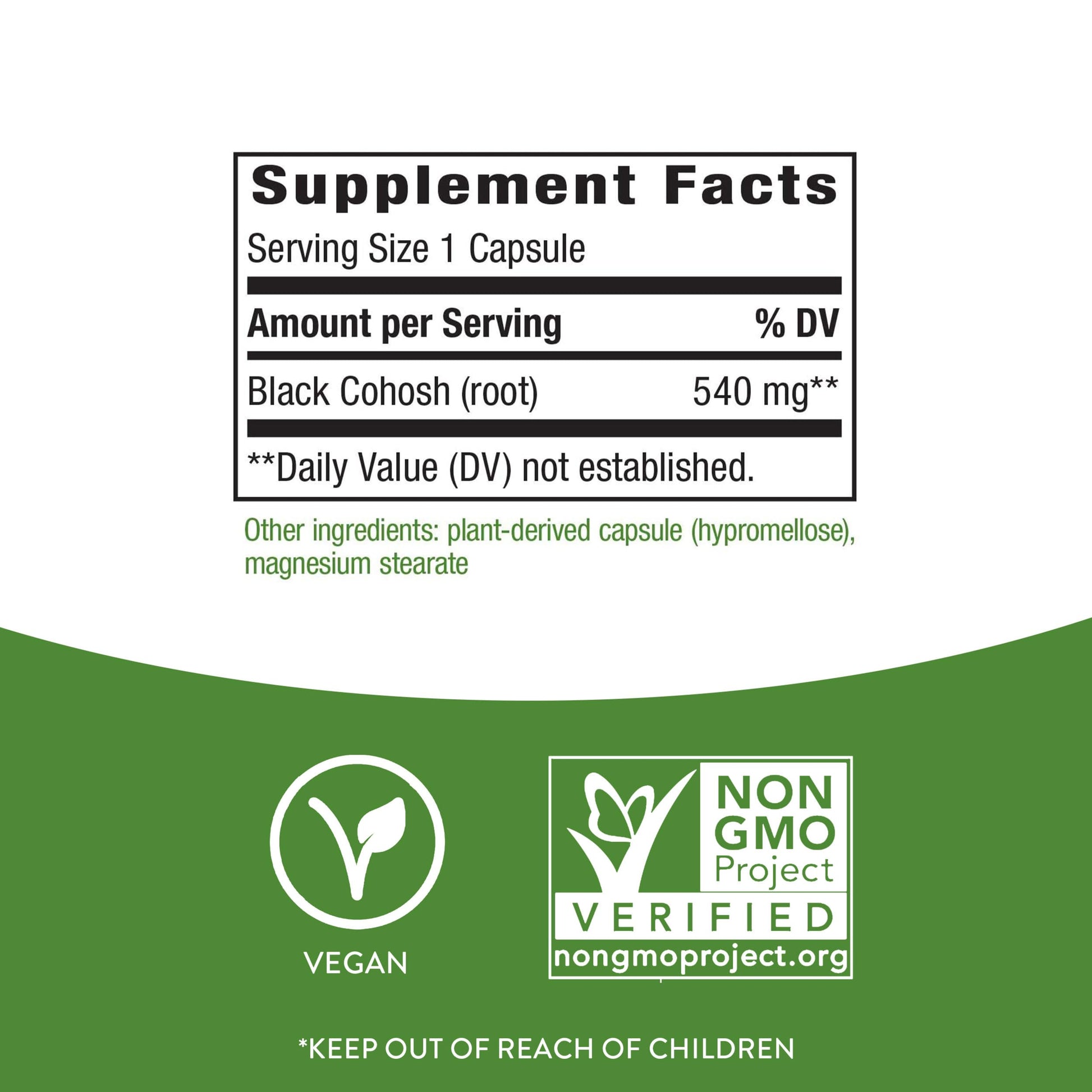Nature's Way Black Cohosh Root, Traditional Support for Women's Health*, 540 mg Nature's WayBuy Supplements Australia