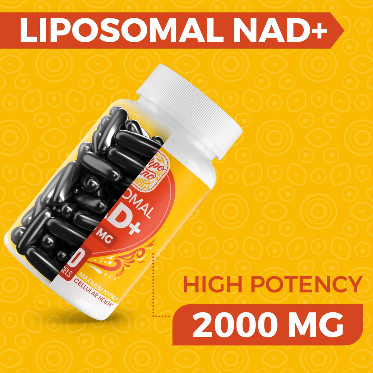 Cuerpo Sano 2000 MG NAD Supplement, Liposomal NAD+ with High Absorption, More Efficient Than Nicotinamide Riboside, Pure & Plus Boosting Supplement, Aging Defense, Metabolism & Cellular, 60 softgels Cuerpo SanoBuy Supplements Australia