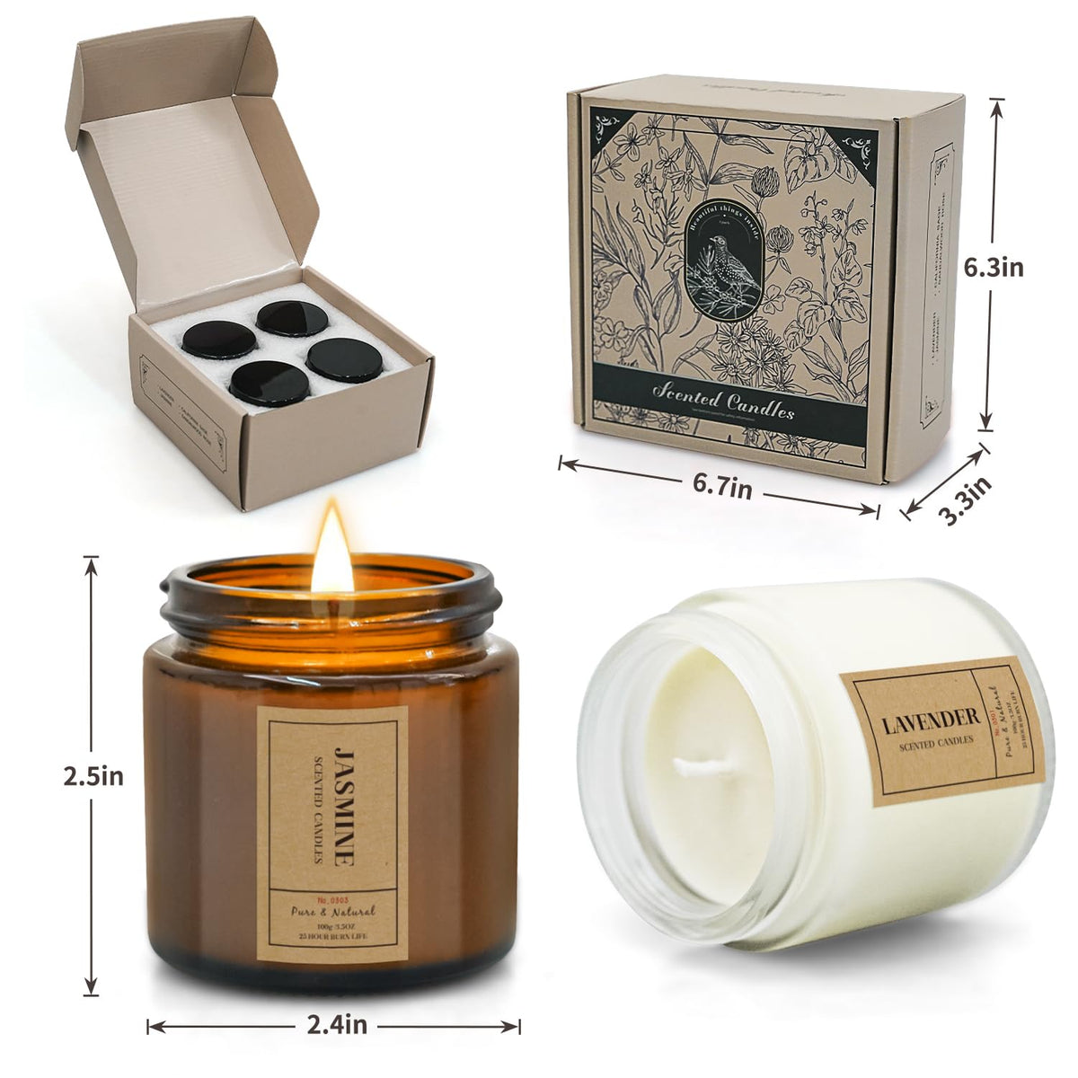 Aromatherapy Candles for Home Scented, 4 Pack Lavender Candles Gifts Set for Women FOMICOBuy Supplements Australia