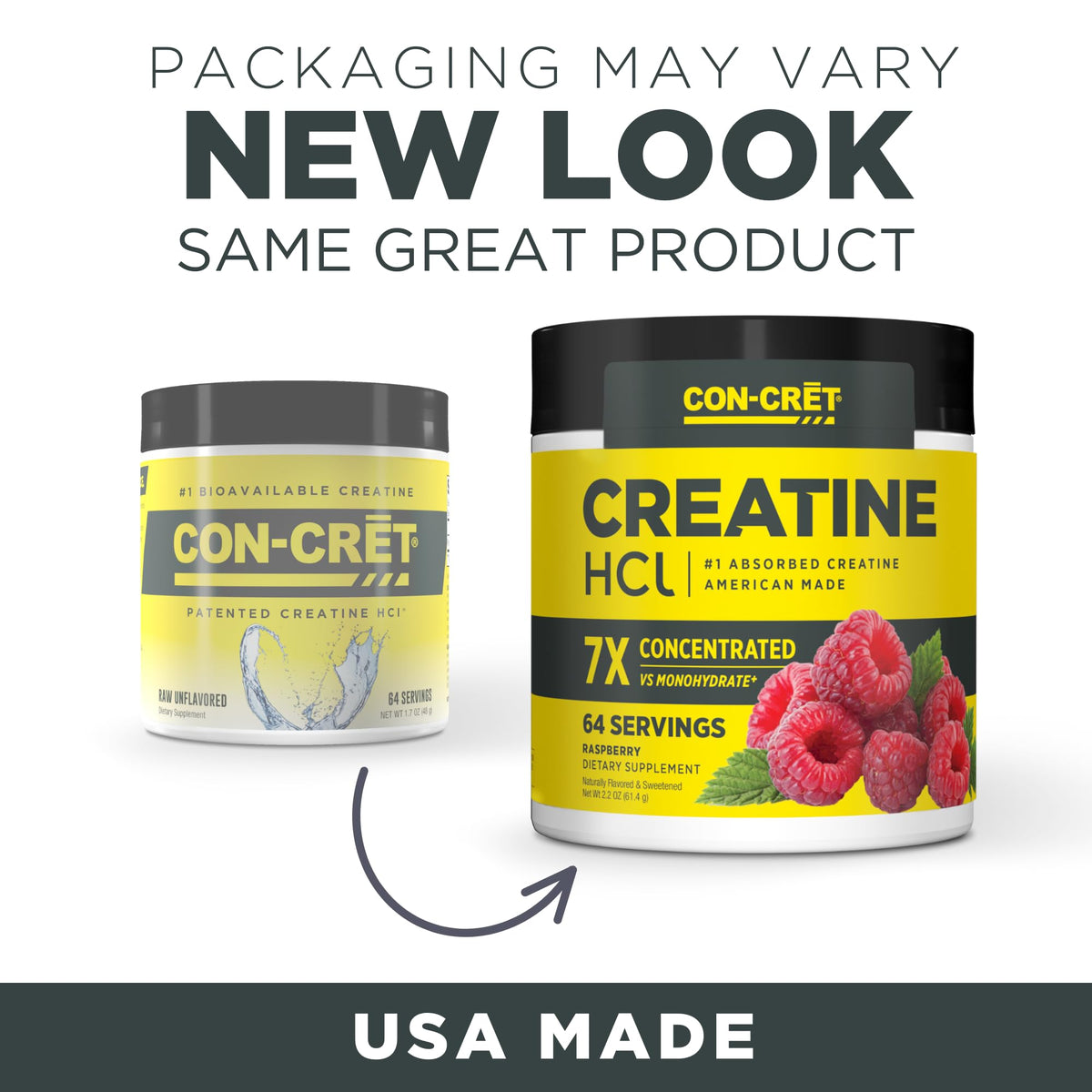 CON-CRET Creatine HCl Powder | Muscle, Cognitive, Cellular Energy Support | No Bloating or Cramps | USA Made & NSF Certified | Raspberry (64 Serving) CON-CRETBuy Supplements Australia