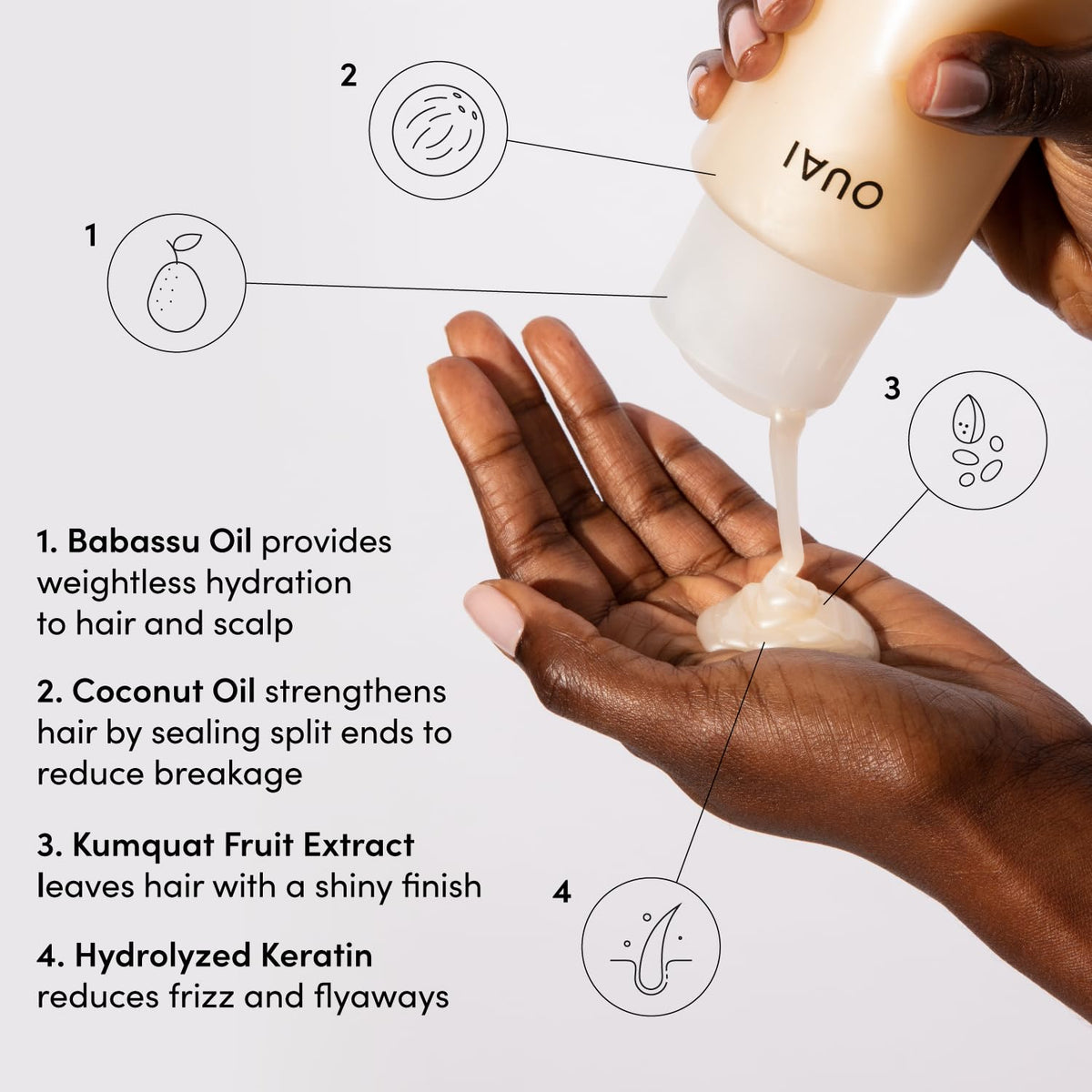 OUAI Medium Hair Shampoo and Conditioner Set - Sulfate-Free Shampoo and Conditioner for Women & Men - Made with Keratin, Shea Butter & Avocado Oil - Free of Parabens & Phthalates (10 Fl Oz) OUAIBuy Supplements Australia
