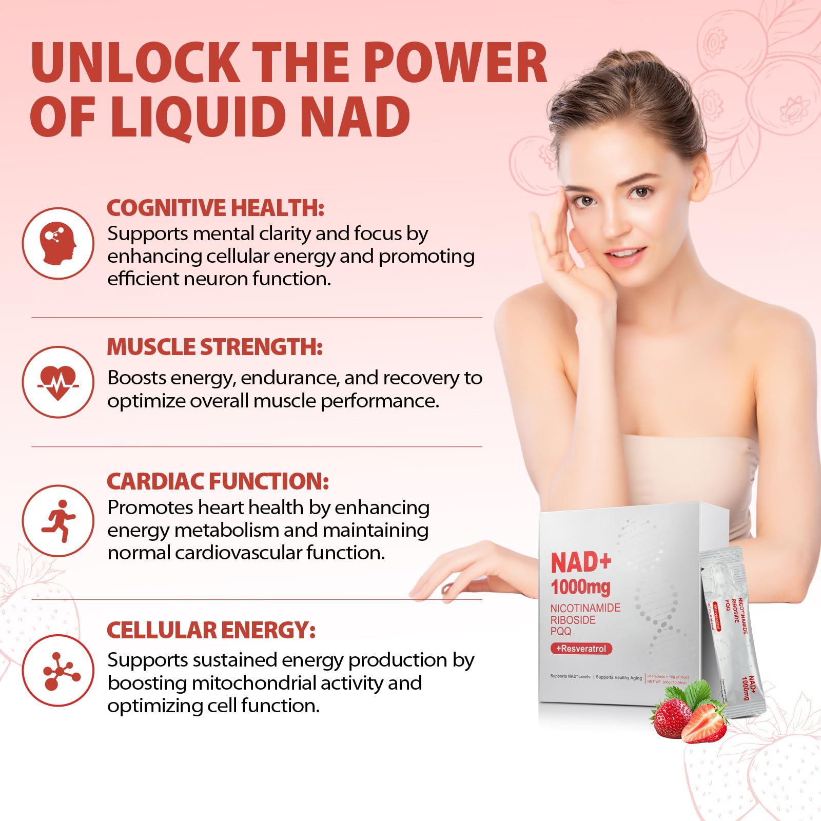 ZOROAHER 1000mg High-Potency NAD+ Liquid Supplement, Nicotinamide Riboside & Resveratrol with PQQ, Boosts Cellular Energy, Focus & Healthy Aging - 1 Pc ZOROAHERBuy Supplements Australia