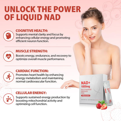 ZOROAHER 1000mg High-Potency NAD+ Liquid Supplement, Nicotinamide Riboside & Resveratrol with PQQ, Boosts Cellular Energy, Focus & Healthy Aging - 1 Pc ZOROAHERBuy Supplements Australia