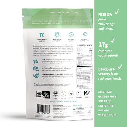 Sprout Living Epic Protein, Plant Based Protein & Superfoods Powder, Mindful Matcha Sprout LivingBuy Supplements Australia