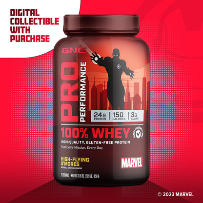 GNC Pro Performance 100% Whey - Marvel: High-Flying S'Mores - 25 Servings GNCBuy Supplements Australia