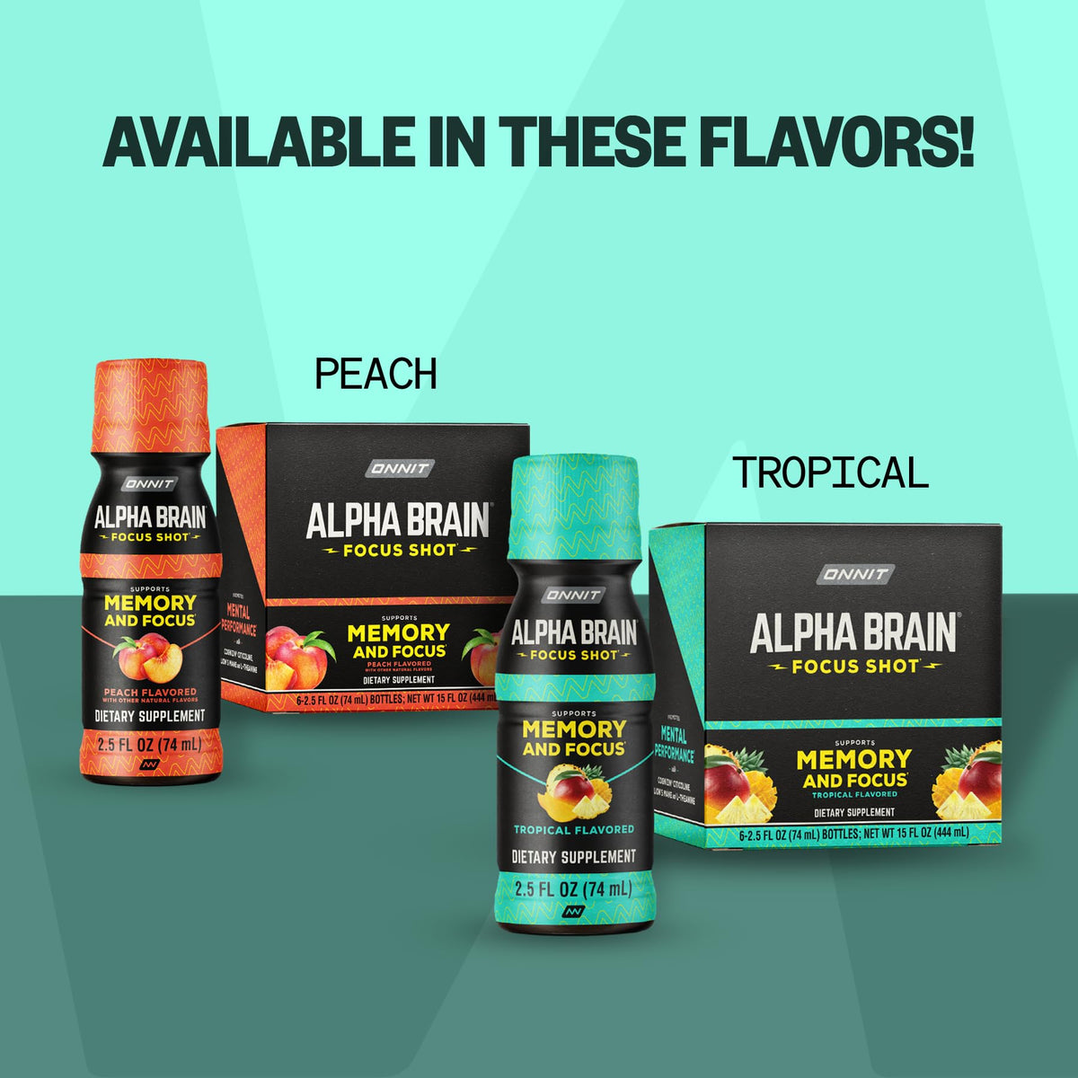 ONNIT Alpha Brain Focus Shot, Peach Flavor, Nootropic Dietary Supplement Drink That Supports Energy, Focus, and Mood, IGEN™ Non-GMO Tested, 2.5 fl oz, 6 Count ONNITBuy Supplements Australia