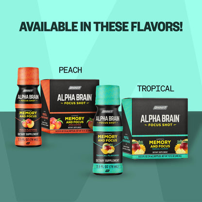 ONNIT Alpha Brain Focus Shot, Peach Flavor, Nootropic Dietary Supplement Drink That Supports Energy, Focus, and Mood, IGEN™ Non-GMO Tested, 2.5 fl oz, 6 Count ONNITBuy Supplements Australia