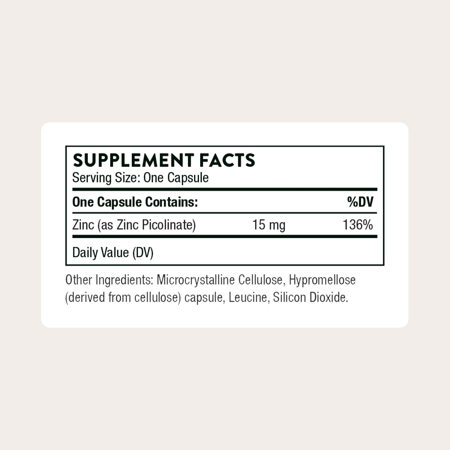 THORNE - Zinc Picolinate 15mg - Highly Absorbable Zinc Supplement - Supports Wellness, Immune System, Eye, Skin, and Reproductive Health* - Gluten-Free, Soy-Free, Dairy-Free - 60 Capsules THORNEBuy Supplements Australia