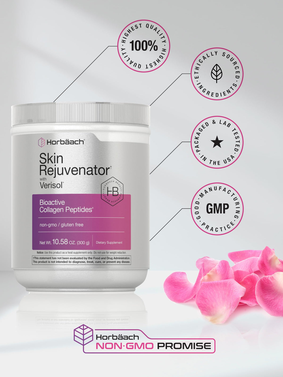 Horbäach Skin Rejuvenator with Verisol 10.58 oz | Bioactive Collagen Peptide Powder | Types I and III | Non GMO, Gluten Free Supplement HorbäachBuy Supplements Australia