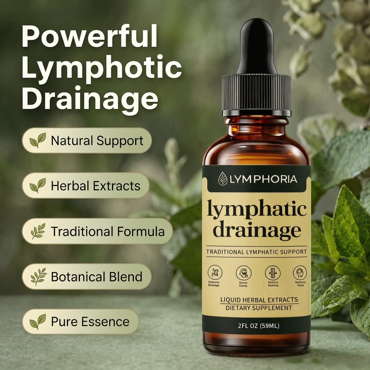 Lymphoria Lymphatic Drainage Drops, Lymphatic System Support, Immune System, Vegan & Non-GMO, Natural Herbal Blends(59ML/2FL.OZ) 2 tebazoew buy supplements Au